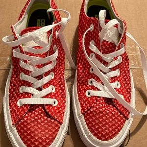 Converse with Lunarlon red knit outer, W9/M7